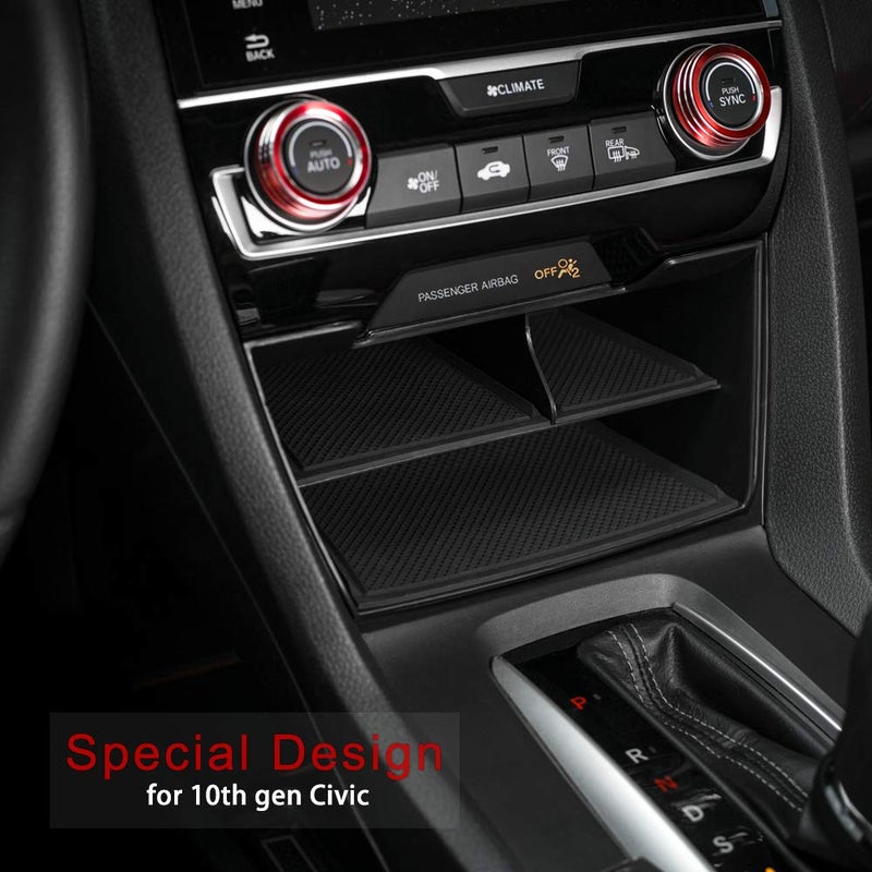 Thenice ثينيس لصندوق تخزين وحدة التحكم المركزية لسيارة سيفيك الجيل العاشر من هوندا، منظم بطاقات متوافق مع هوندا سيفيك 2016 2017 2018 2019 2020 2021 - Image 2